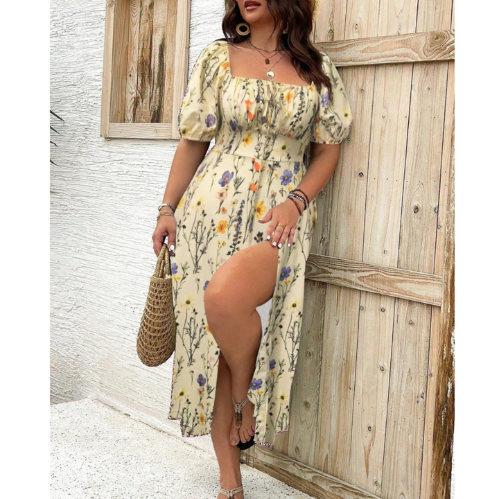 VEYA™ – Classy Plus Size Puff Sleeve Maxi Dress