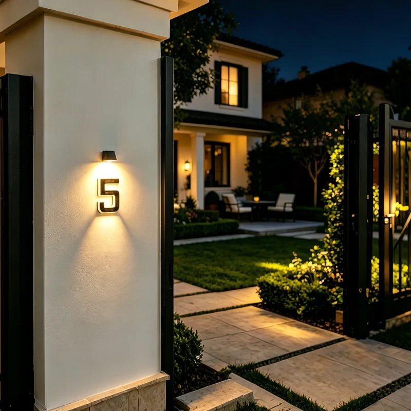 Solar House Number Light for Outdoor Walls