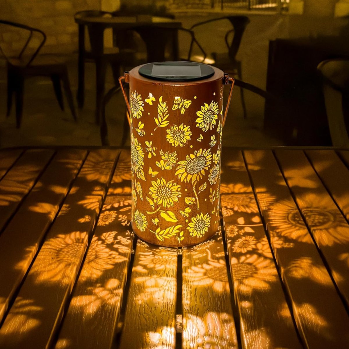Solar Pattern Lantern for Patio Lighting