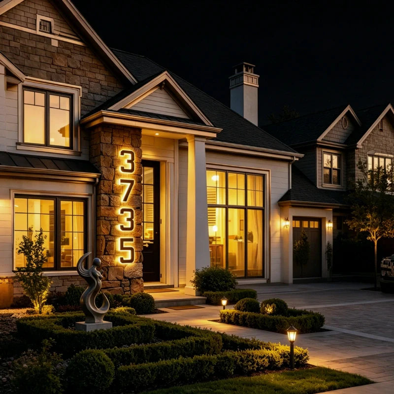 Solar House Number Light for Outdoor Walls