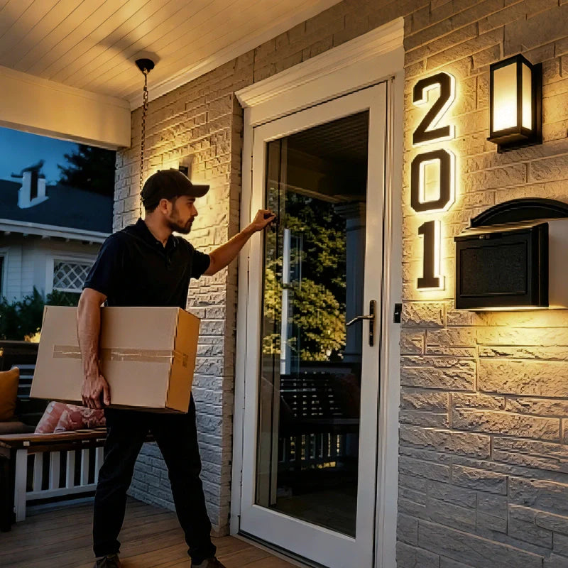 Solar House Number Light for Outdoor Walls