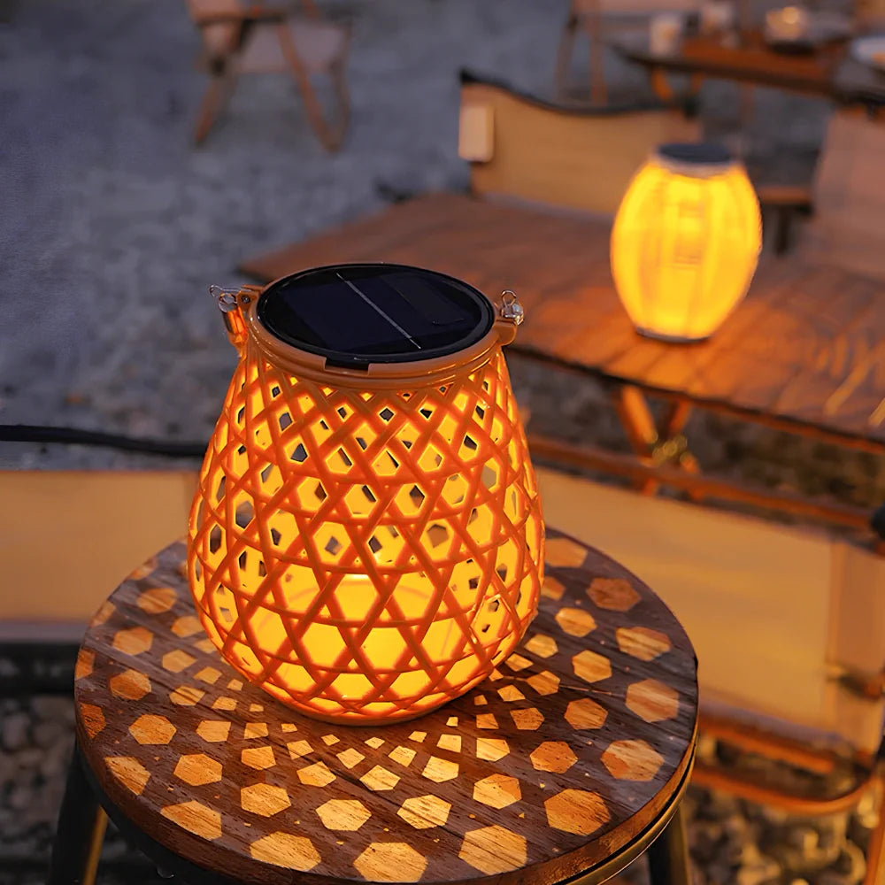 Woven Solar Lantern for Patio and Garden