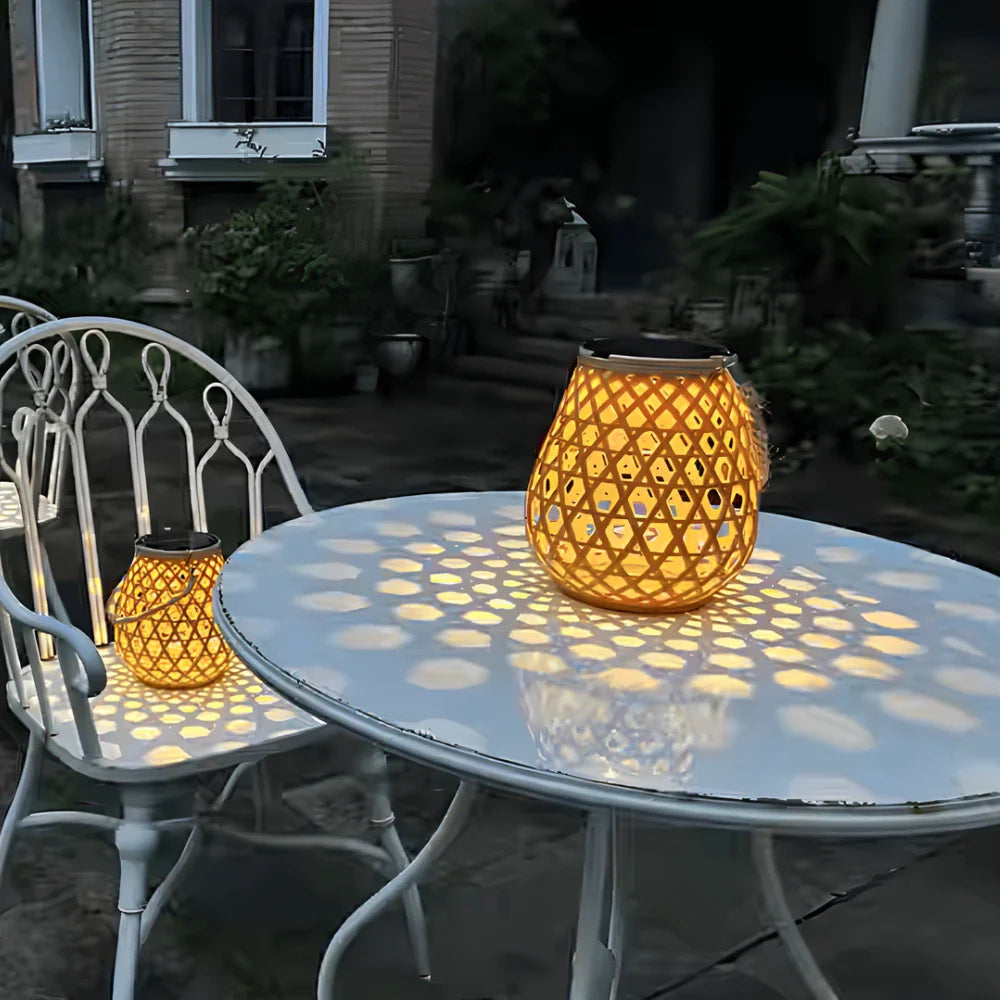 Woven Solar Lantern for Patio and Garden