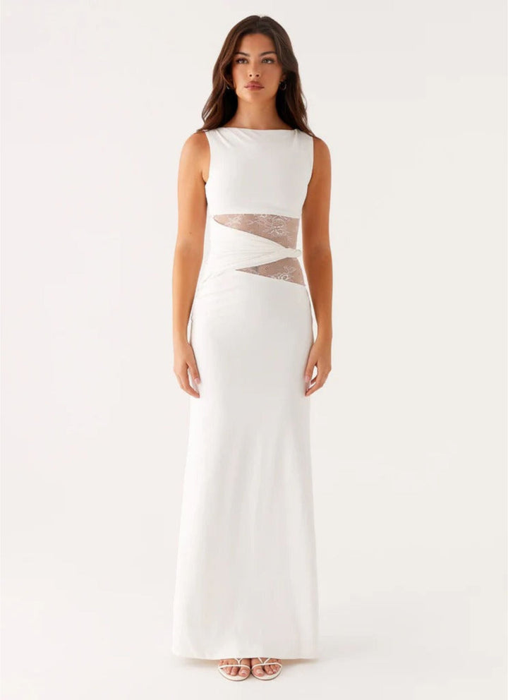 LENI | Figure-Hugging Maxi Dress With Subtle Cut-Outs And Lacing
