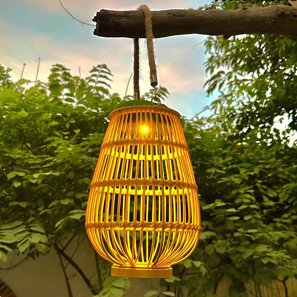 Woven Solar Lantern for Patio and Garden