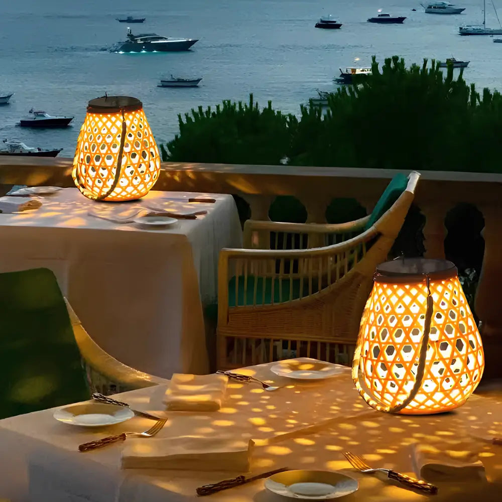 Woven Solar Lantern for Patio and Garden