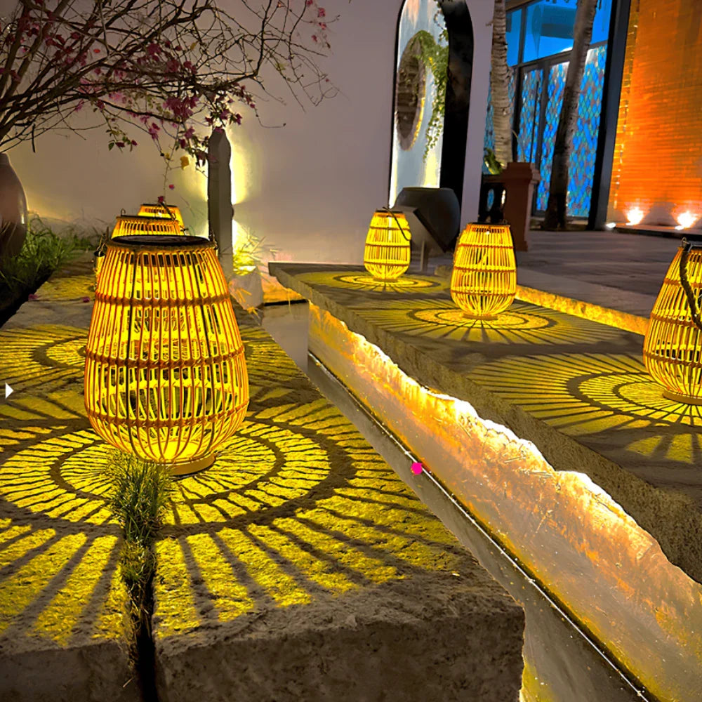 Woven Solar Lantern for Patio and Garden