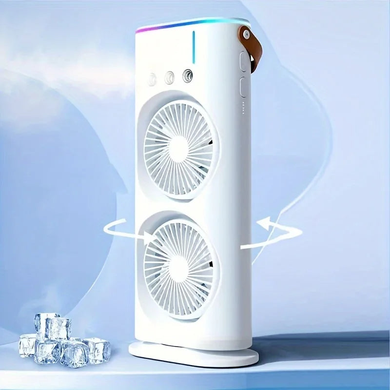 Double Head Portable Air Cooler Fan