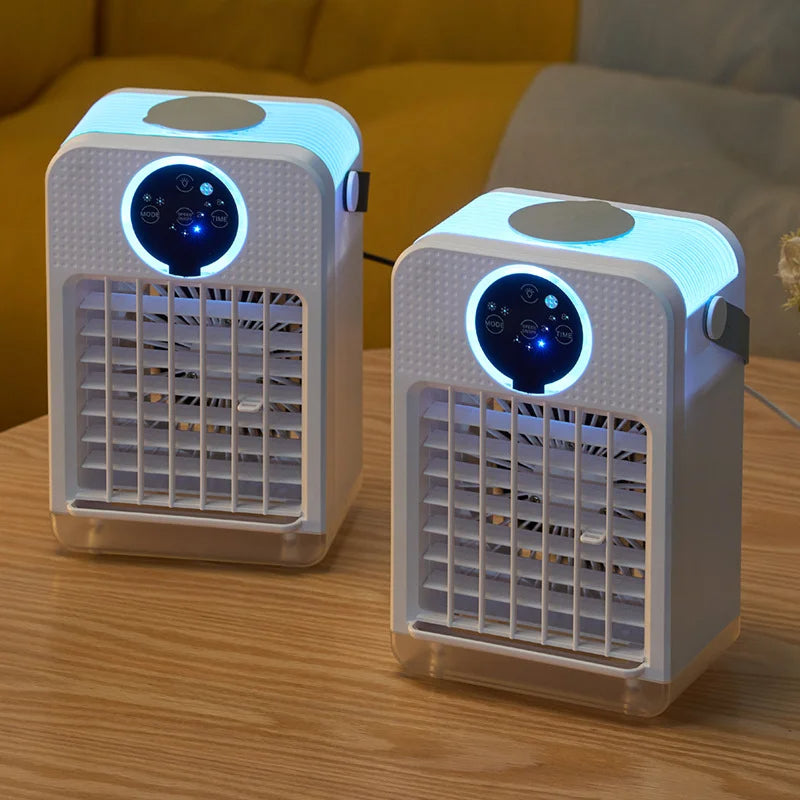 Mini Touchscreen Aircon Fan With Mist Cooling