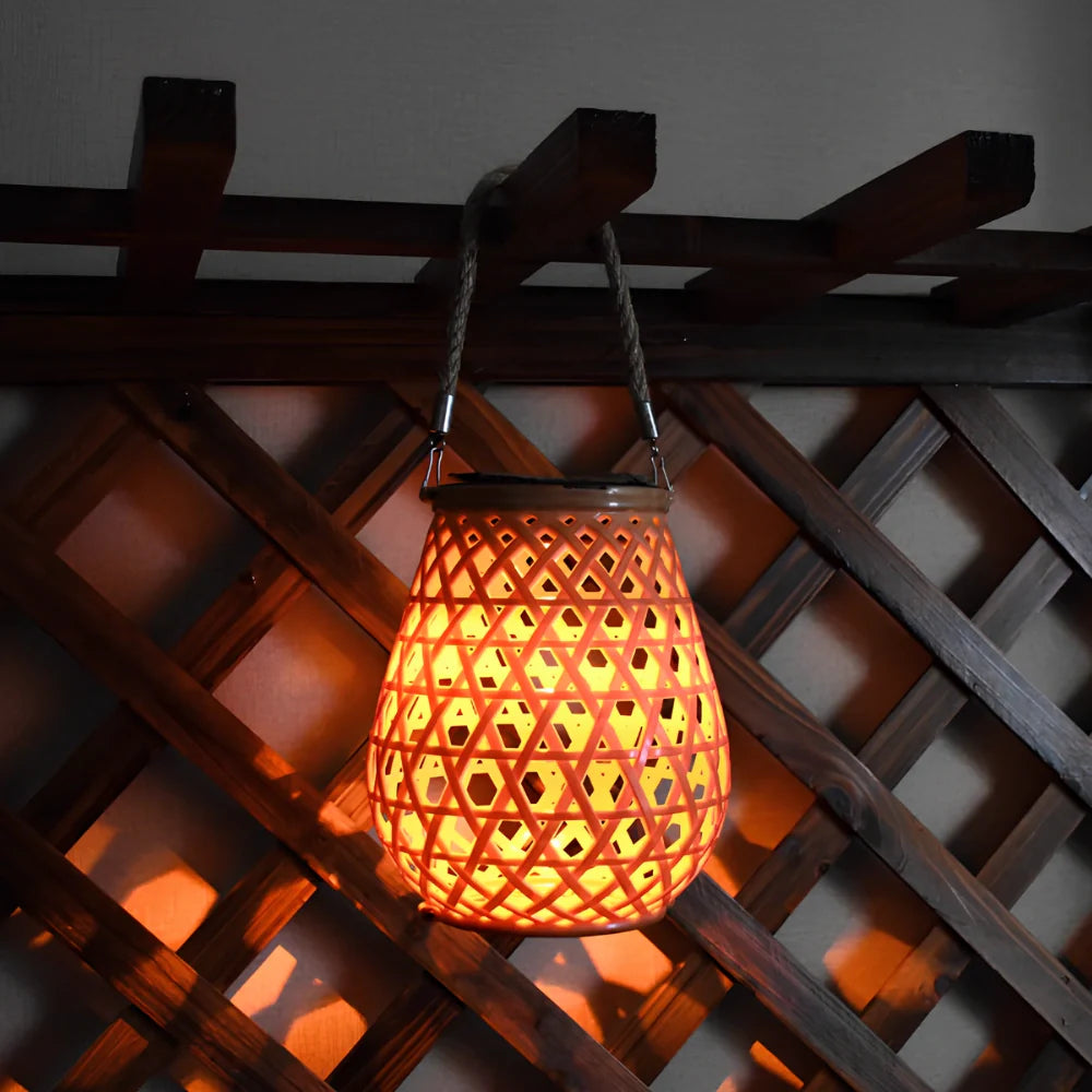 Woven Solar Lantern for Patio and Garden