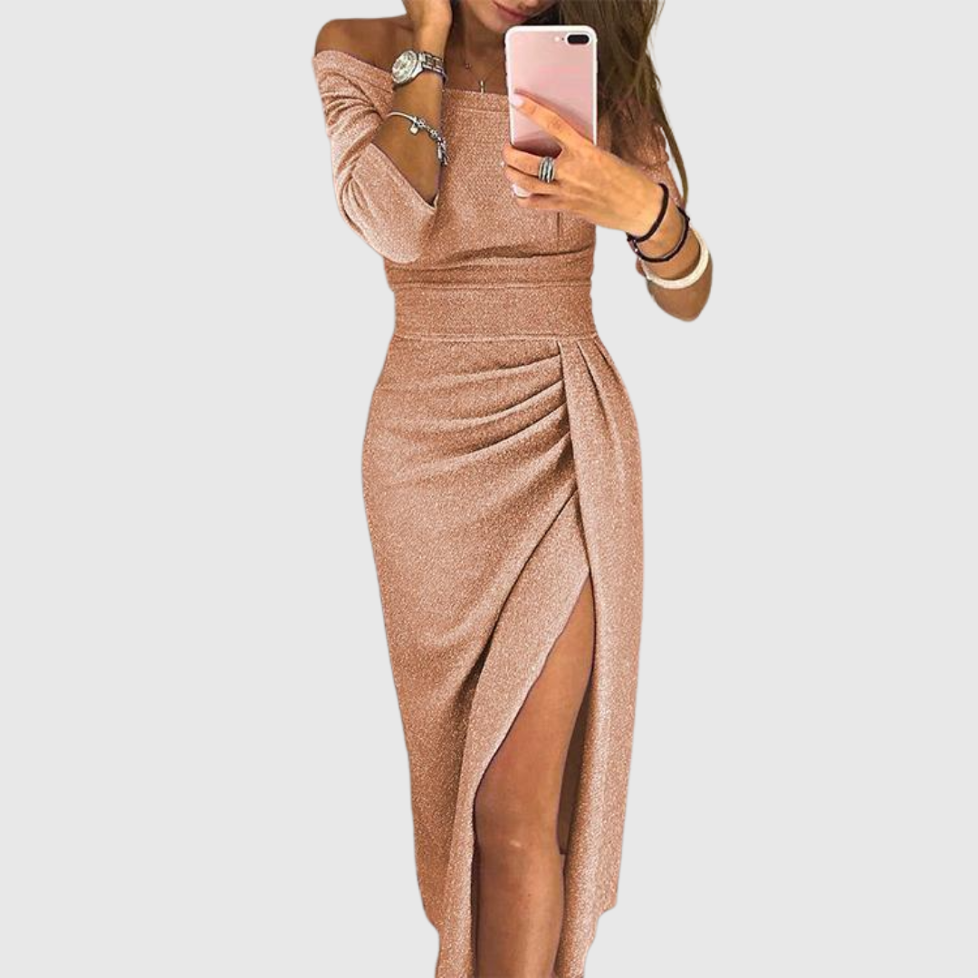 Isabeau | Elegant halterneck maxi dress