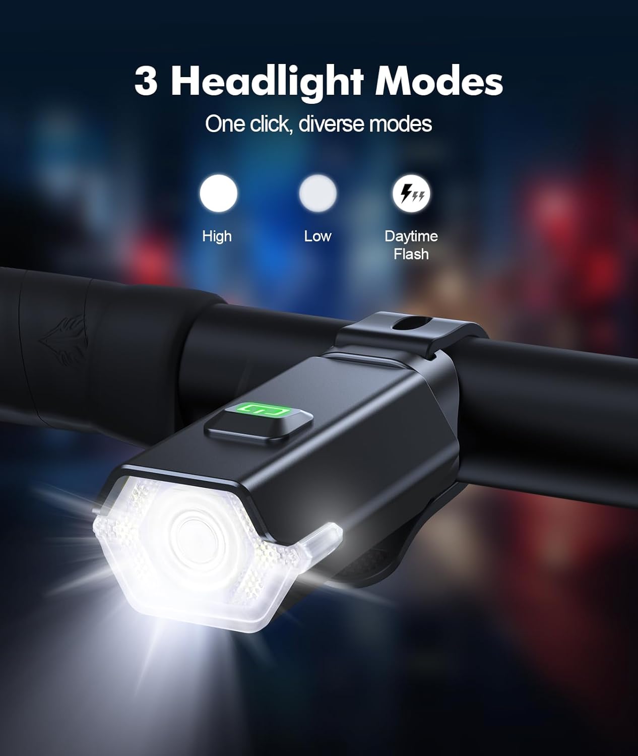 Rechargeable Bike Light Set With Side Lighting