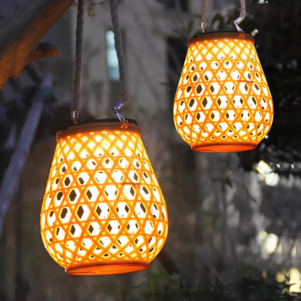 Woven Solar Lantern for Patio and Garden