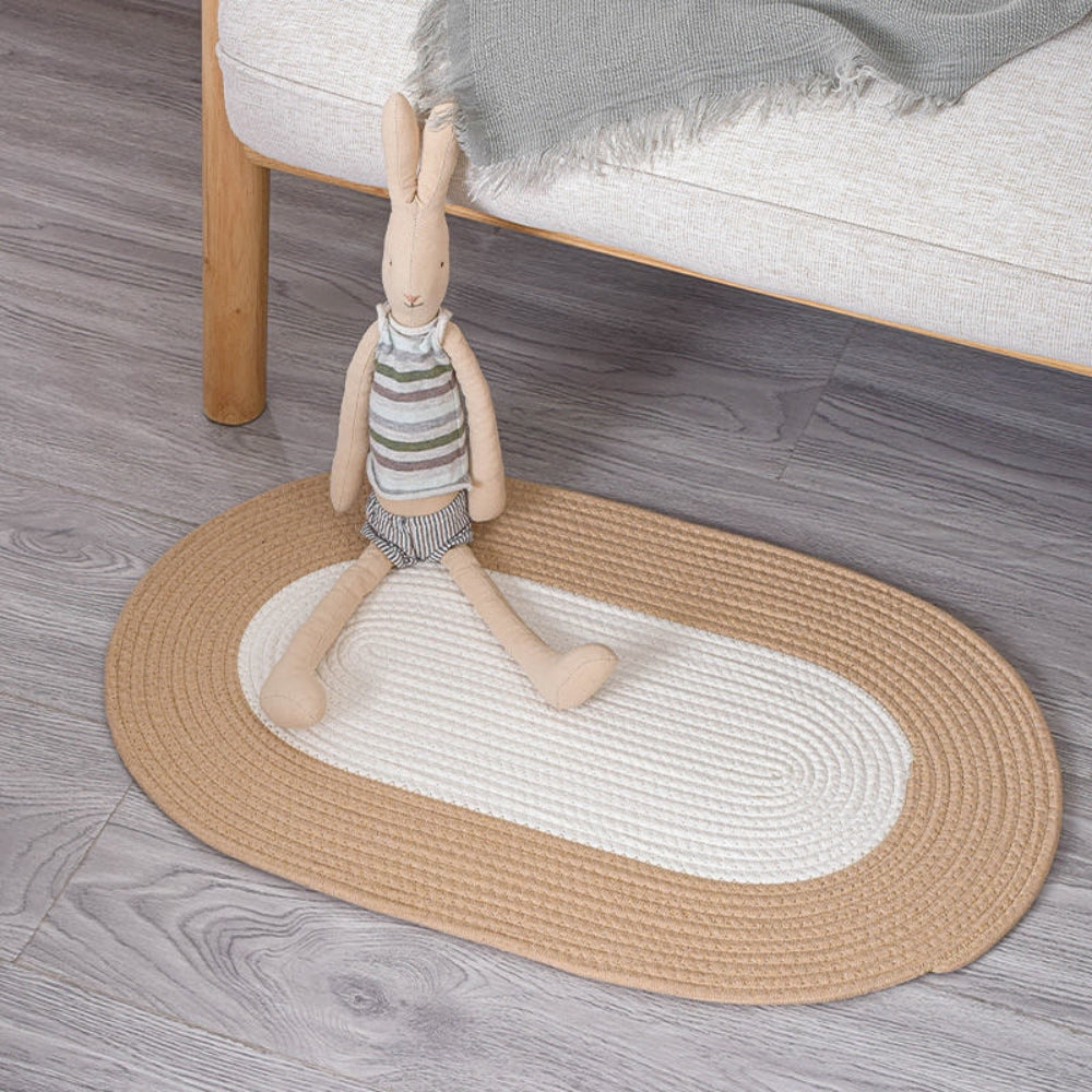 Boho Braided Oval Door Rug