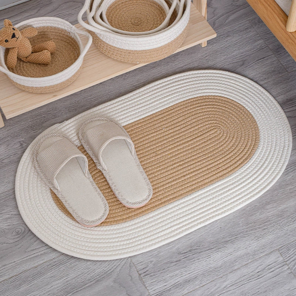 Boho Braided Oval Door Rug