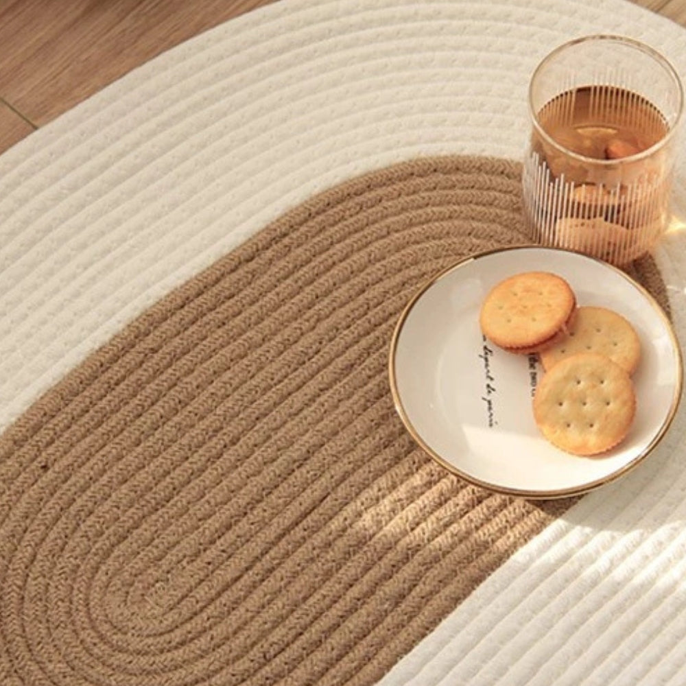 Boho Braided Oval Door Rug