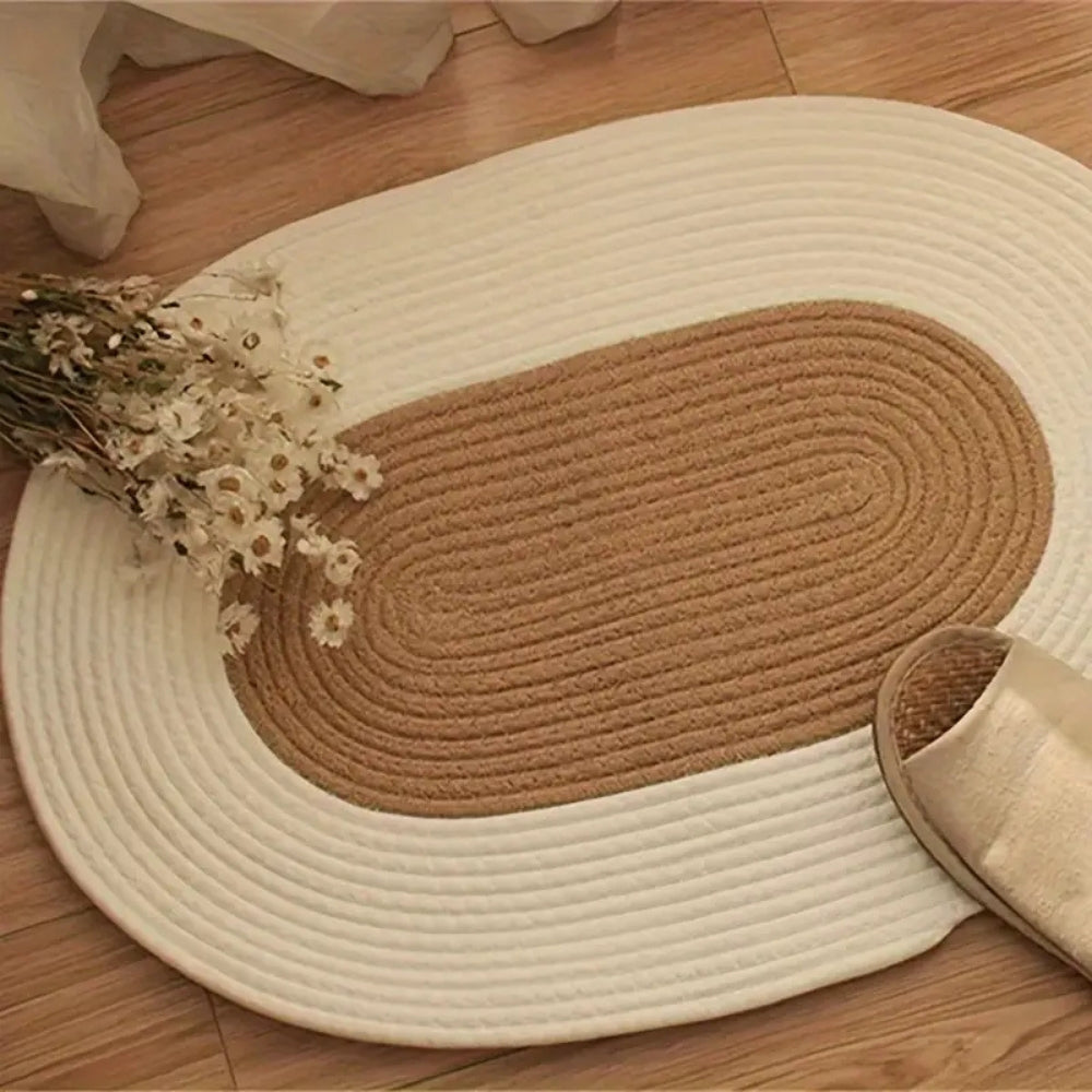 Boho Braided Oval Door Rug