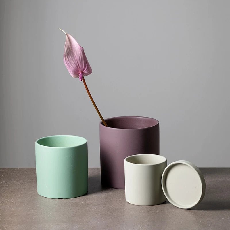 Ceramic Plant Pot With Saucer