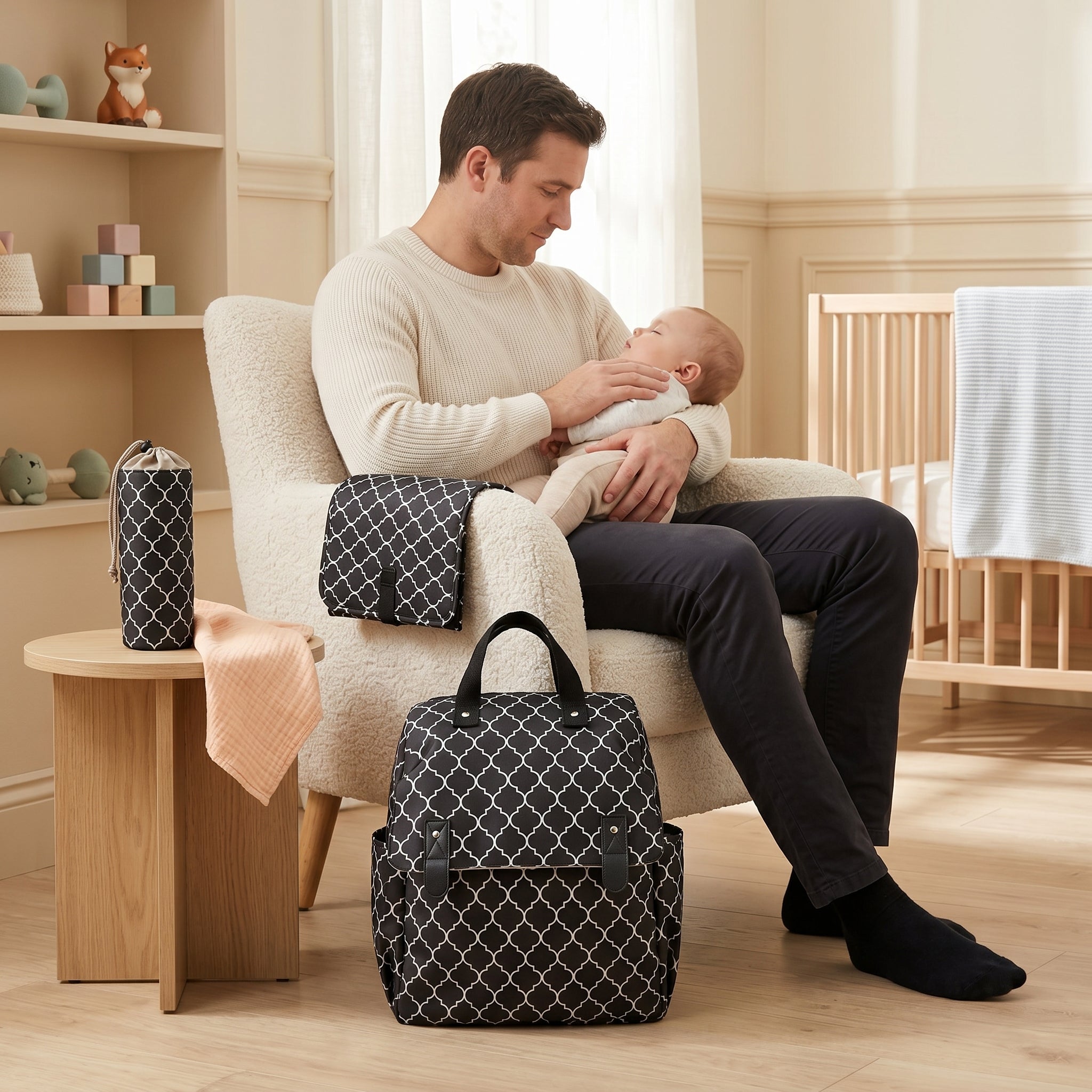 Convertible Diaper Backpack With Changing Mat