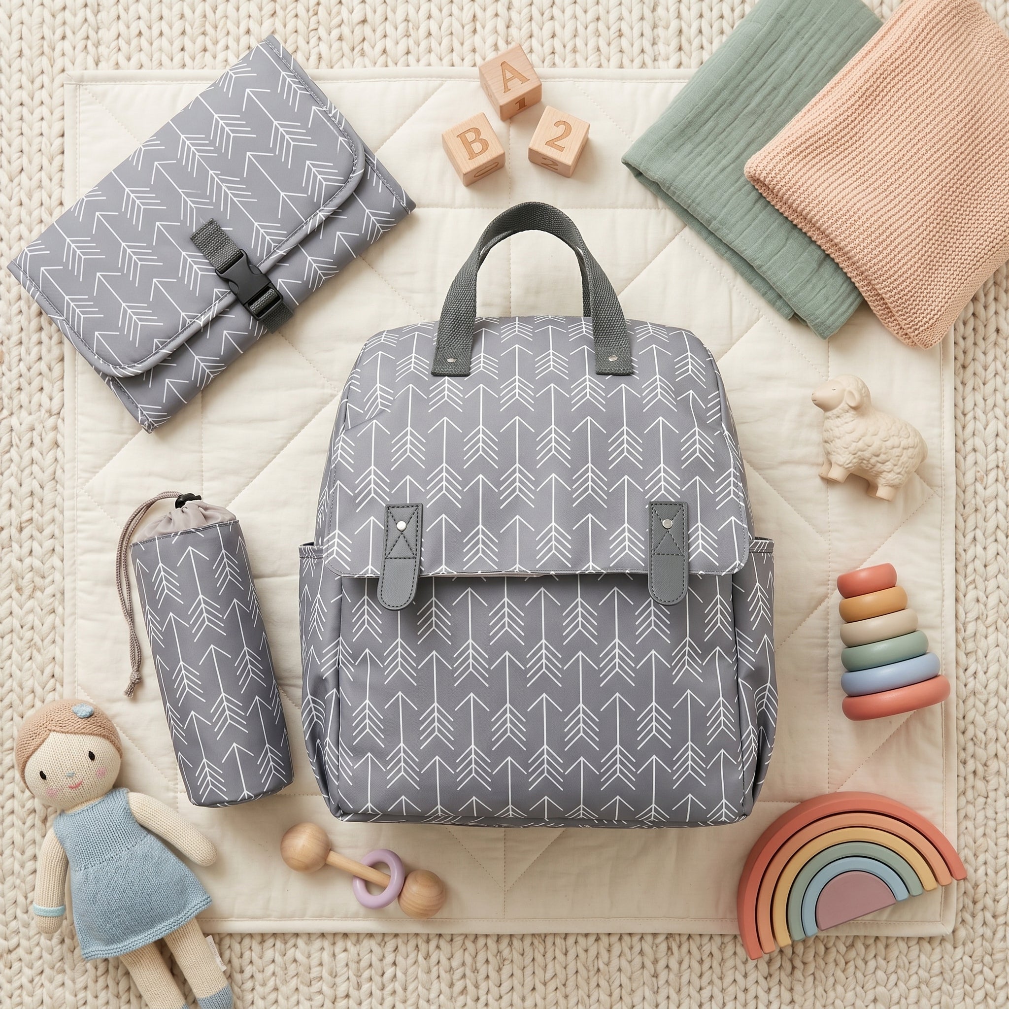 Convertible Diaper Backpack With Changing Mat