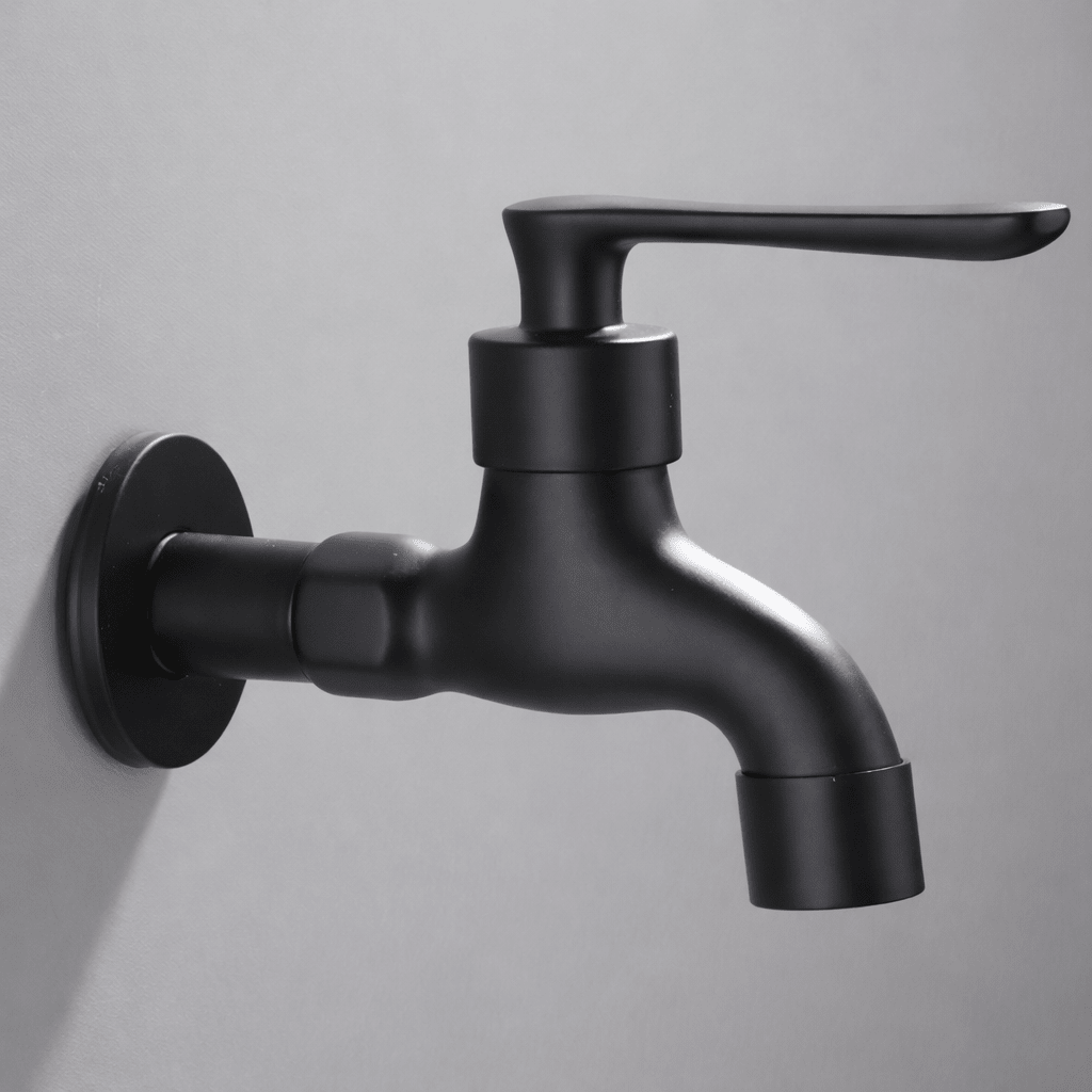 Black Wall Mounted Outdoor Tap