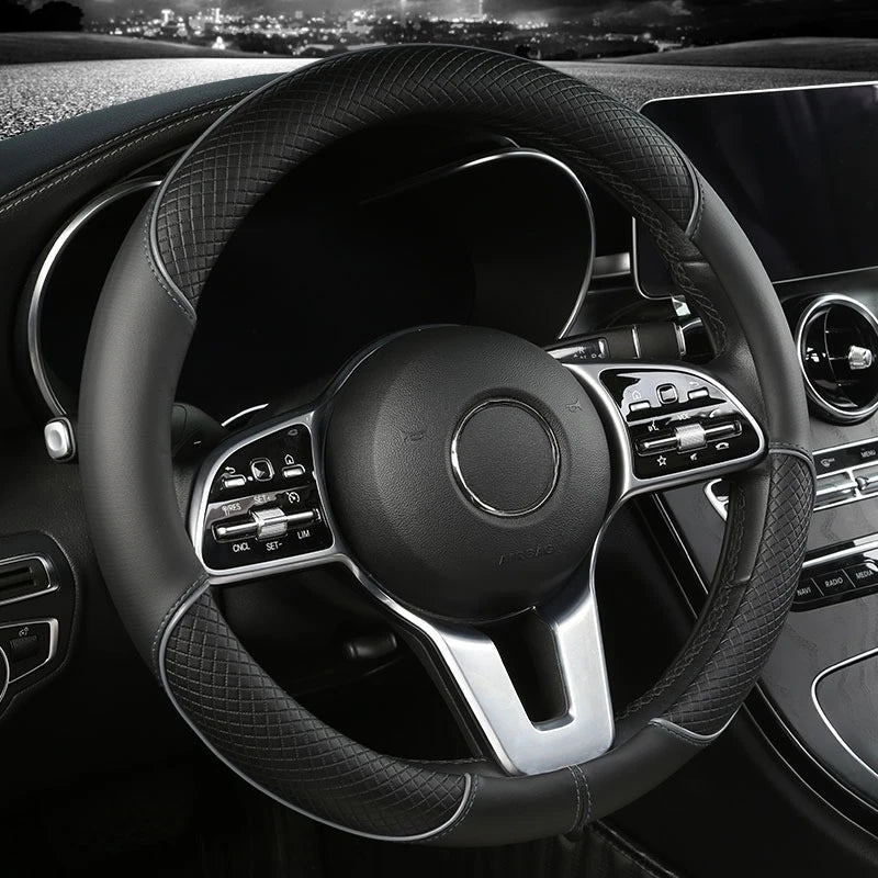 Faux Leather Steering Wheel Cover