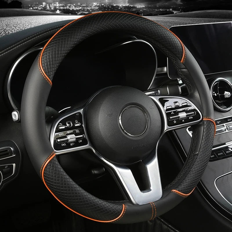 Faux Leather Steering Wheel Cover