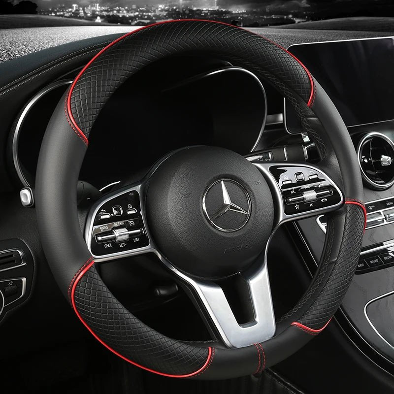 Faux Leather Steering Wheel Cover