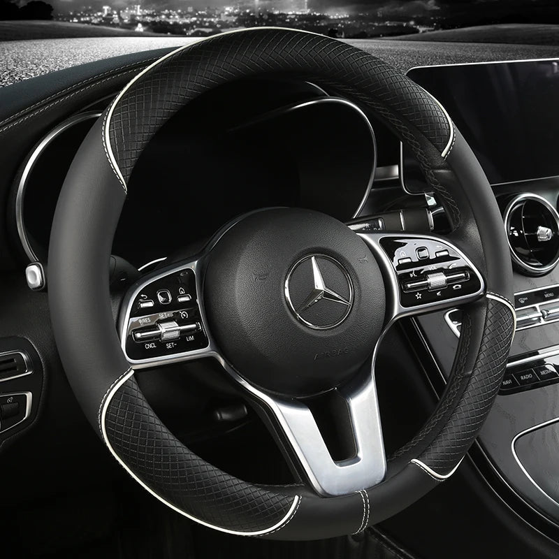 Faux Leather Steering Wheel Cover
