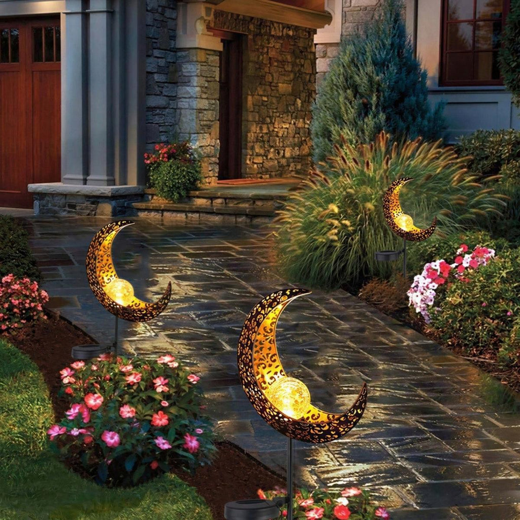 Solar Moon Crescent Pathway Light