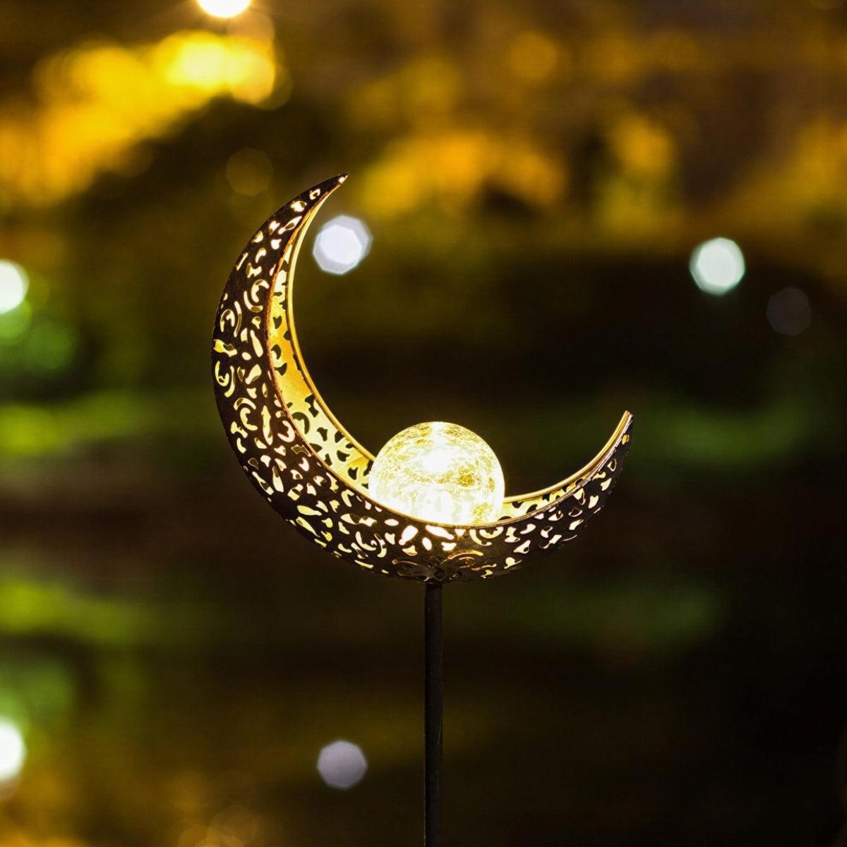 Solar Moon Crescent Pathway Light