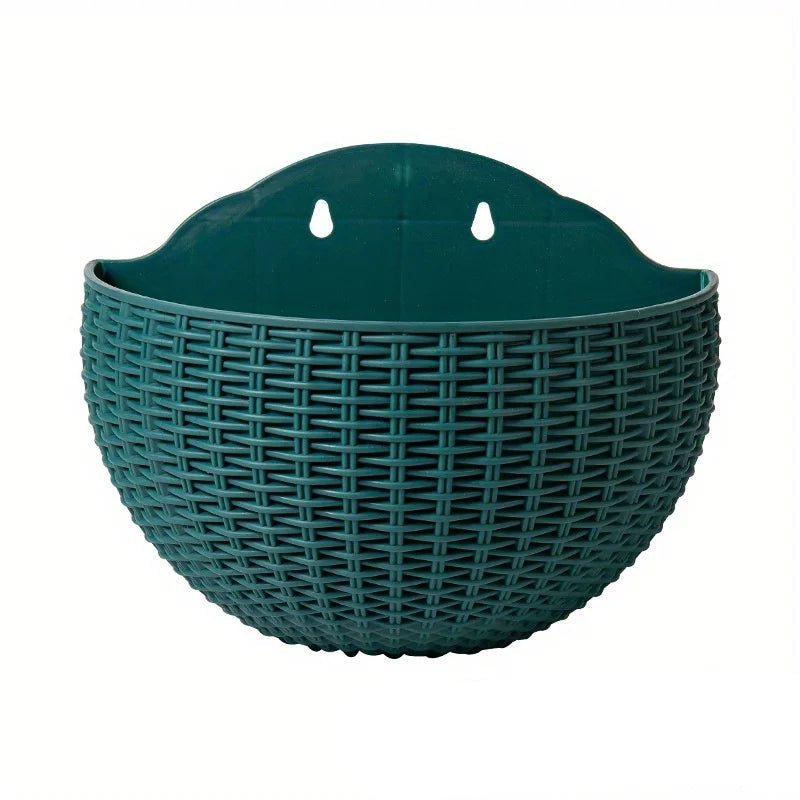 Wall Mounted Rattan Style Plant Pot