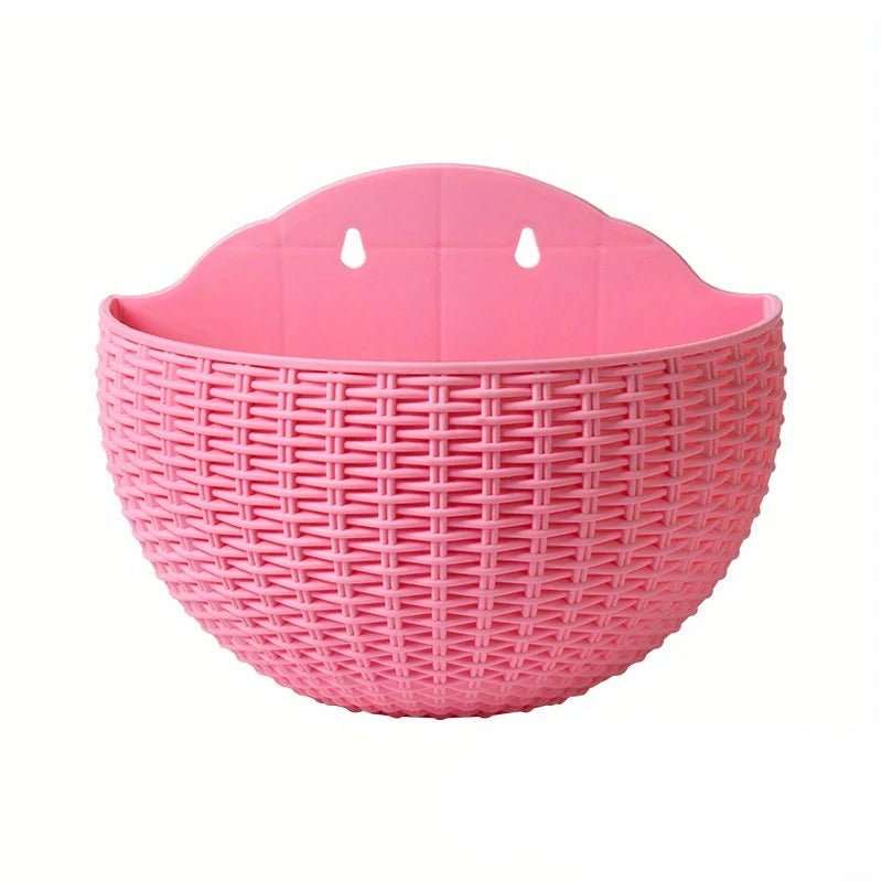 Wall Mounted Rattan Style Plant Pot