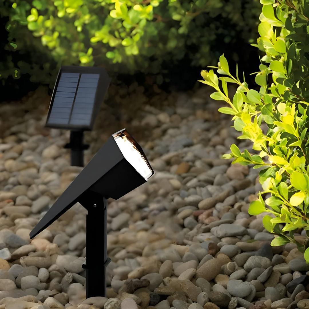 Solar Landscape Light With Adjustable LED Spotlights