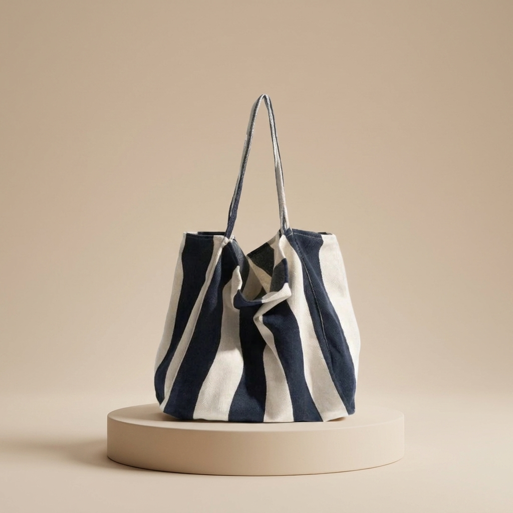 Ranile | Women’s Striped Canvas Tote Bag