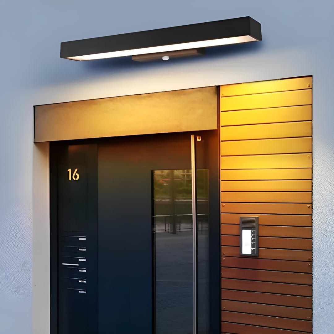 Rectangular Outdoor Wall Light With Motion Sensor