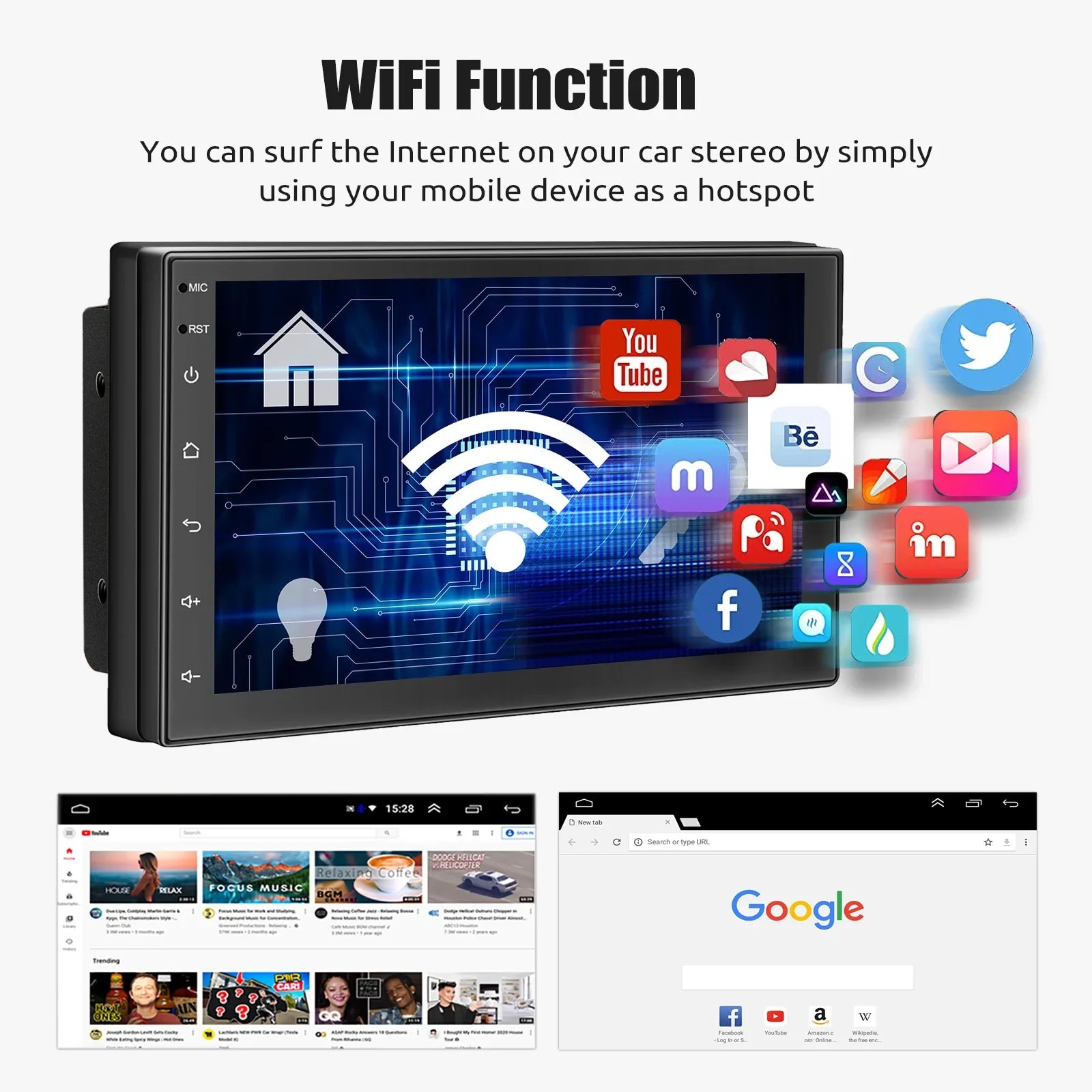 Universal Android Car Stereo With Touchscreen GPS