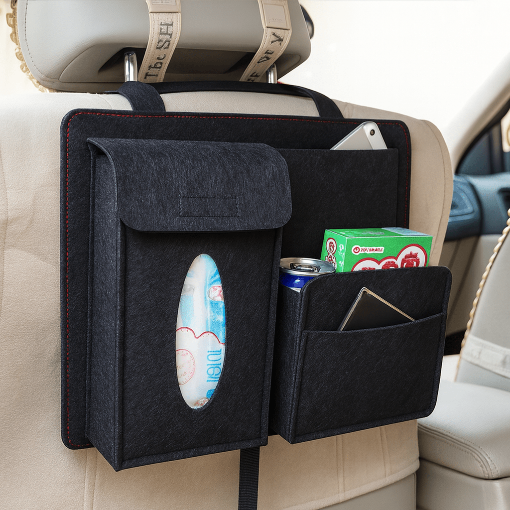 Car Seat Organizer With 4 Storage Pockets