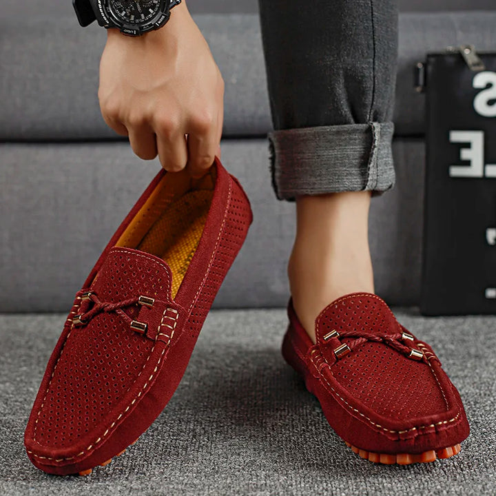 GIANNI PERFORATED LEATHER LOAFERS