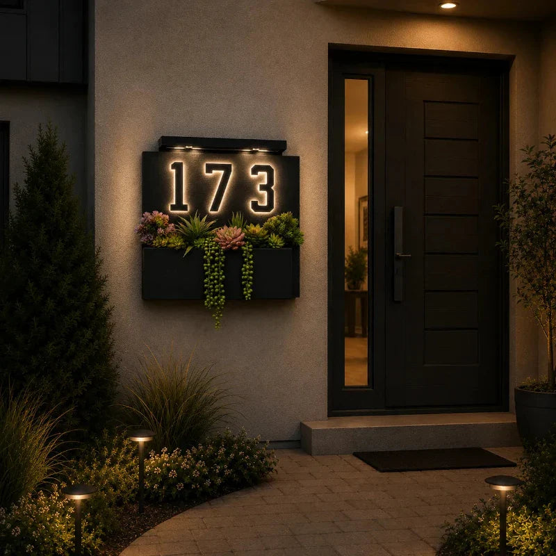 Solar House Number Light for Outdoor Walls
