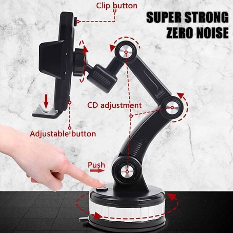 360 Car Phone Holder With Suction Mount