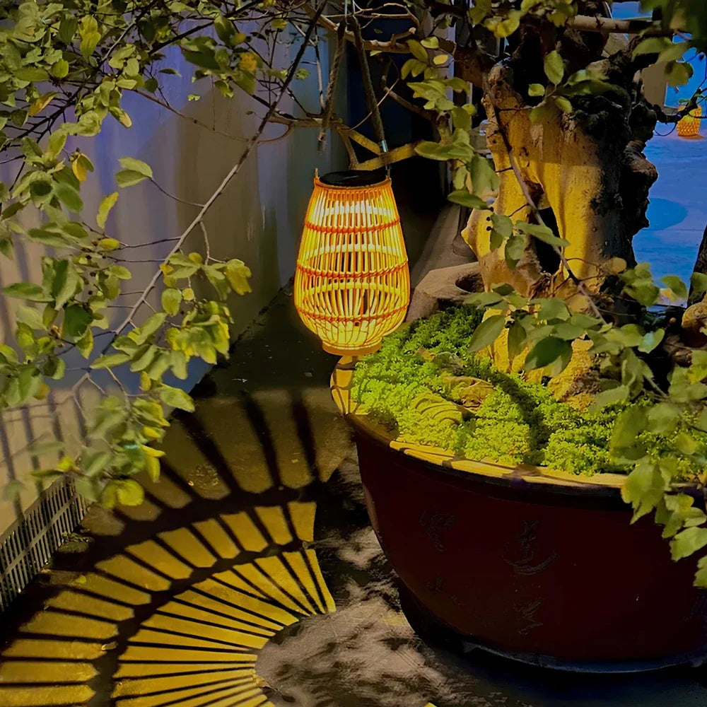 Woven Solar Lantern for Patio and Garden