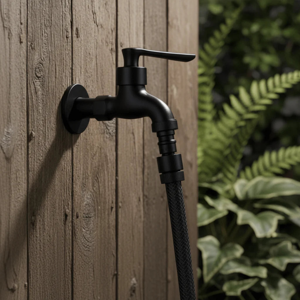 Black Wall Mounted Outdoor Tap