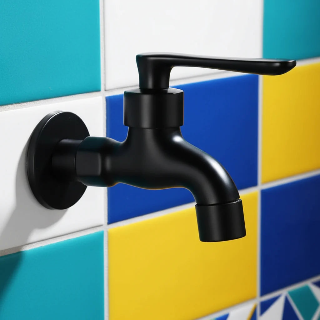 Black Wall Mounted Outdoor Tap