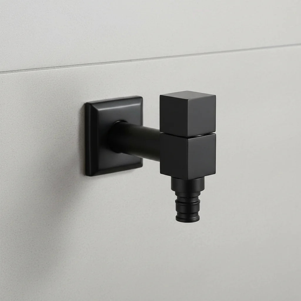 Black Wall Mounted Outdoor Tap