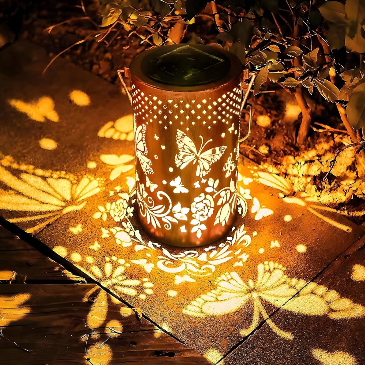Solar Pattern Lantern for Patio Lighting
