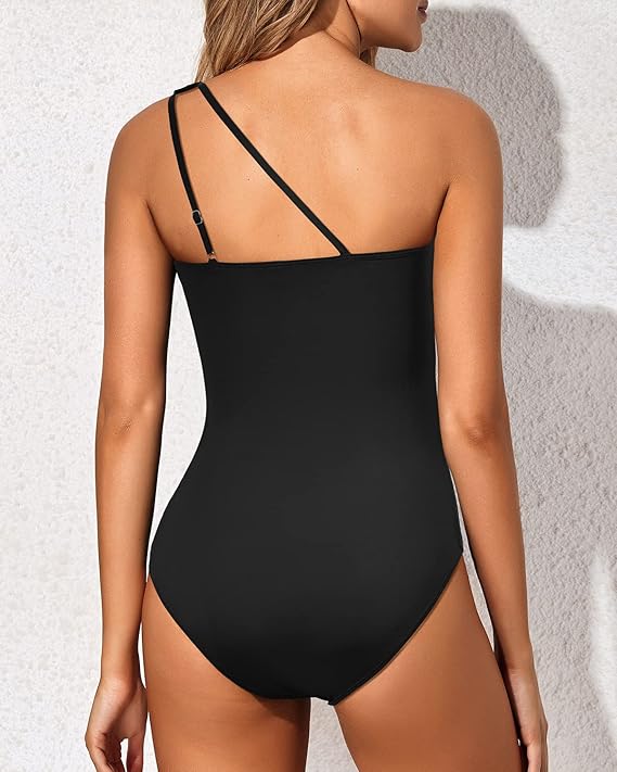 Women's Swimsuit With One Shoulder Design And Tummy Control
