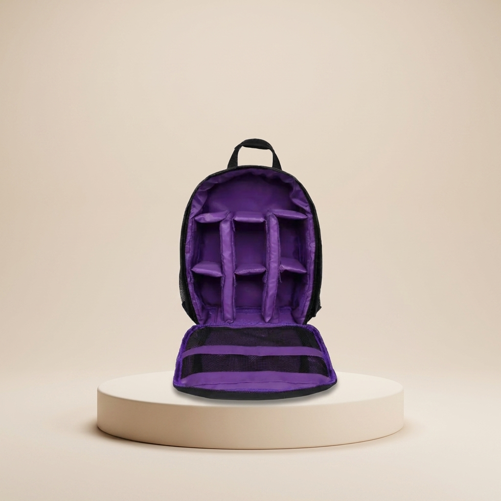 Large Camera Backpack with Zipper Closing