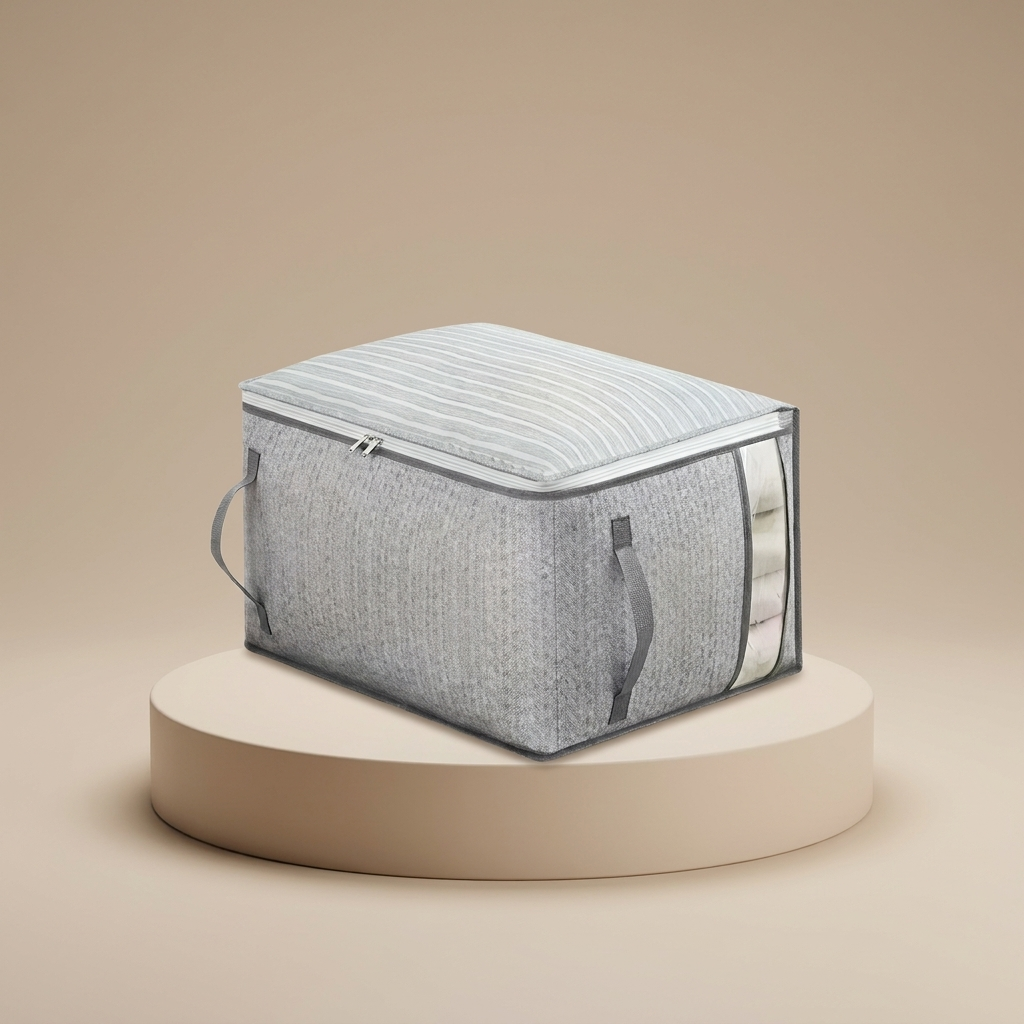 Large Quilt Storage Bag Organizer – Waterproof Zippered Blanket Tote