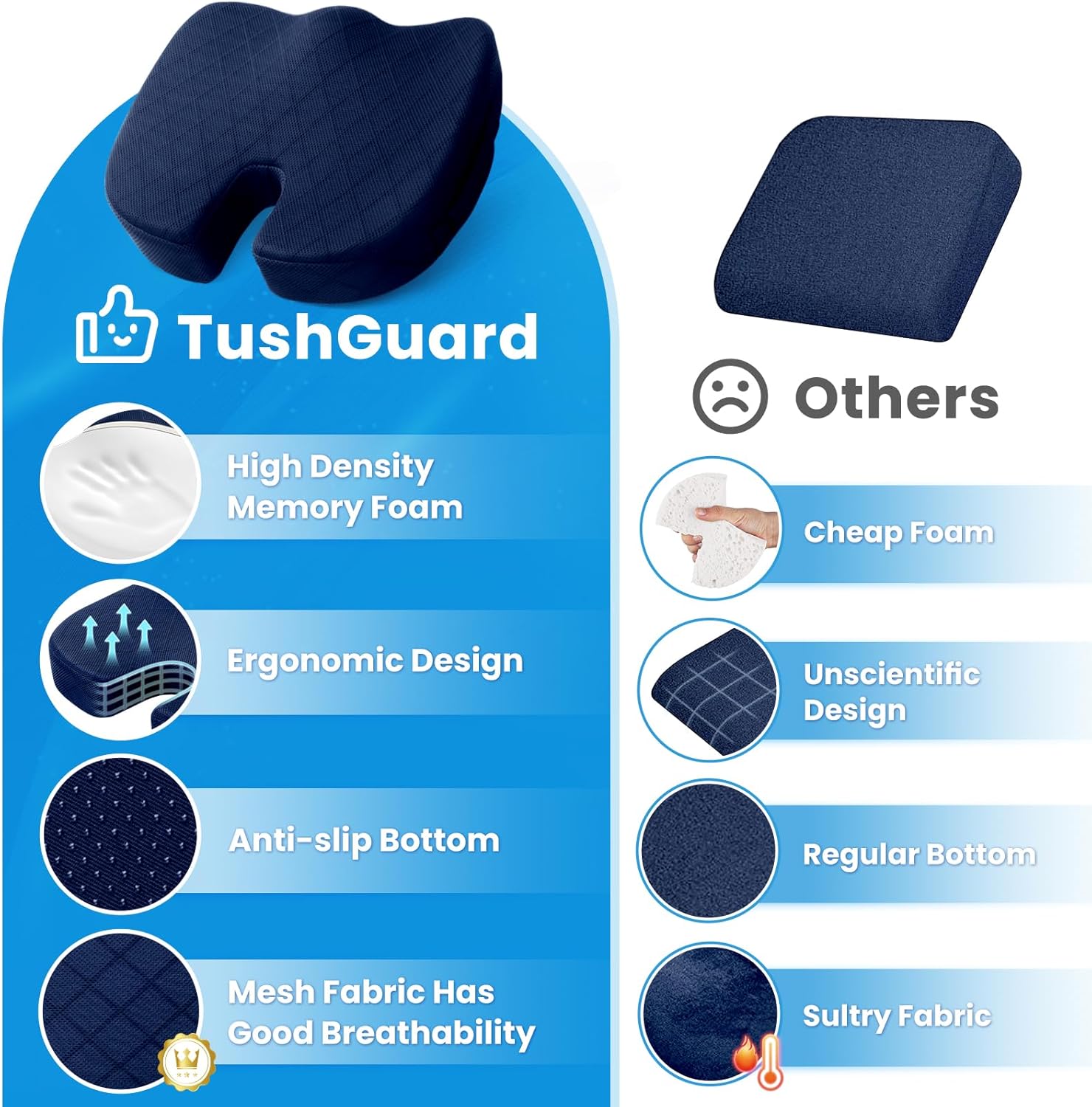 Memory Foam Car Seat Cushion For Chair
